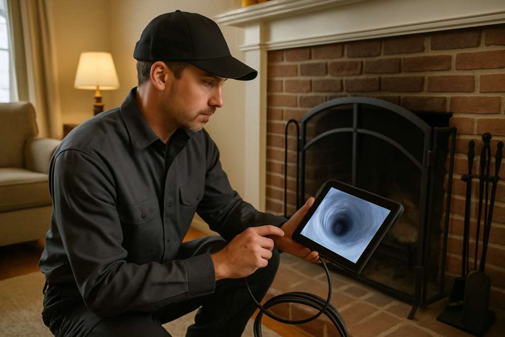 Chimney Inspections — Roselle Chimney at work