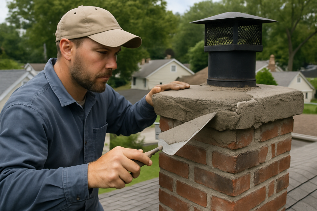Chimney Repair & Masonry — Roselle Chimney at work
