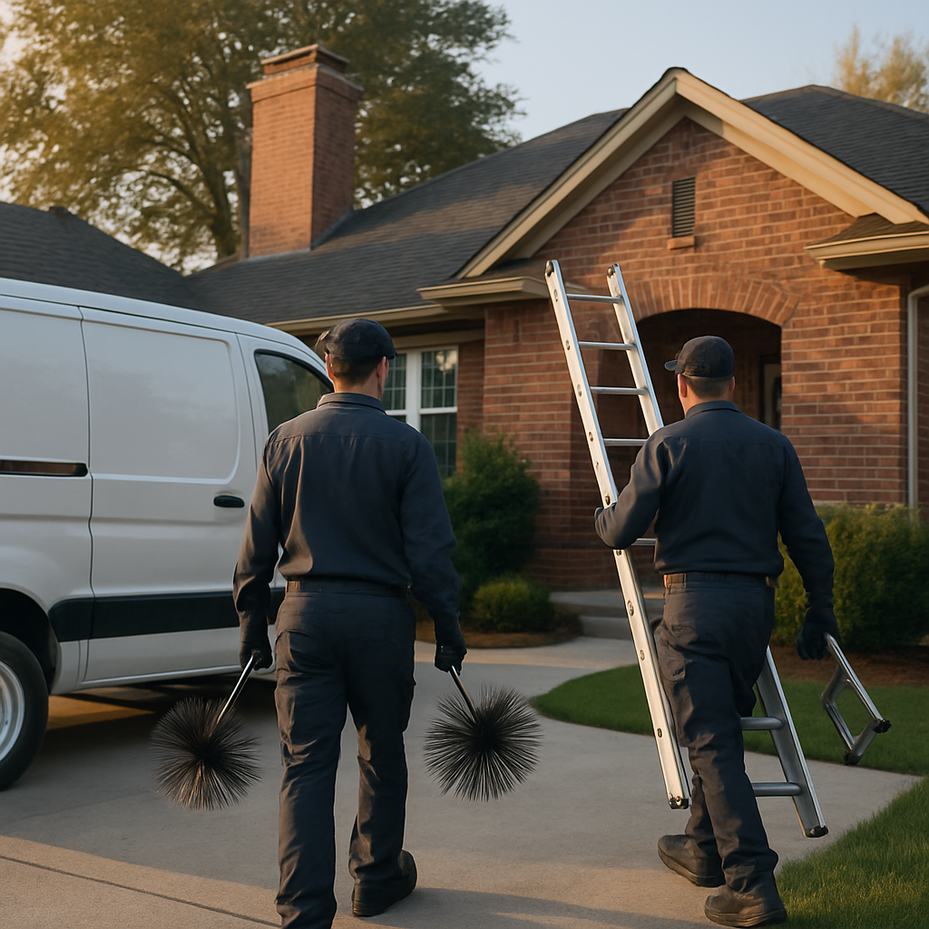 Chimney Cleaning & Sweeping — Roselle Chimney at work